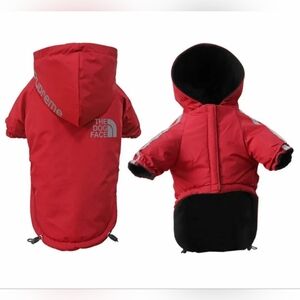 THE DOG FACE Waterproof Lined Red Dog Jacket with Hood L